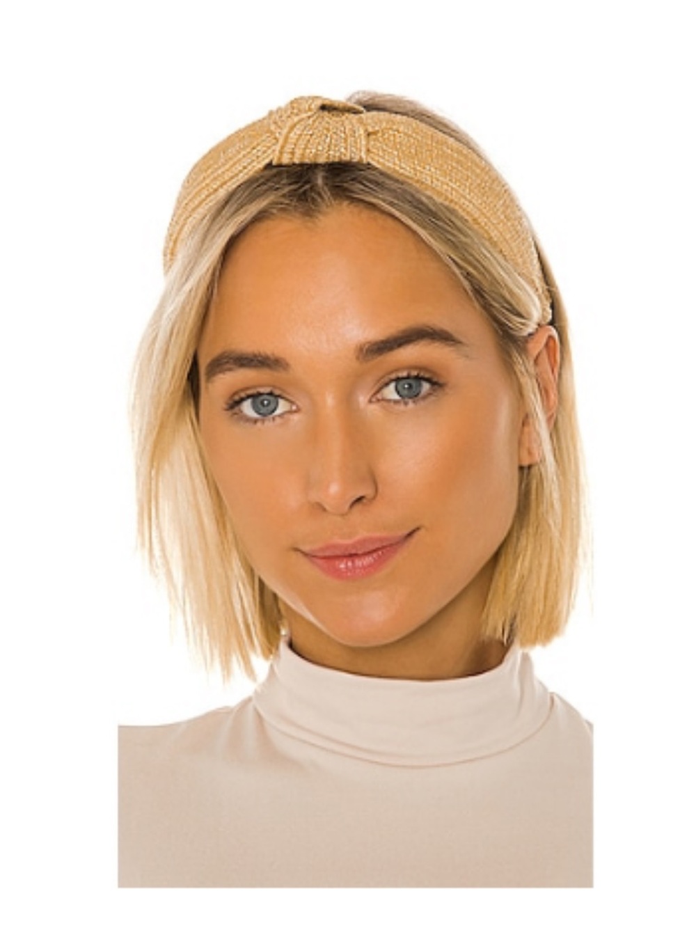 Lovers & Friends Knot Front Woven Headband in Natural